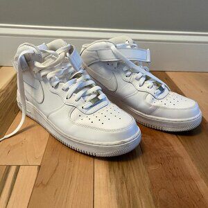 Men's Nike Air Force 1 High Top Sneakers, White, 10.5